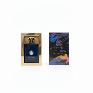 Amouage Interlude Man Eau De Parfum 100ml gold outer box and patterned inner box