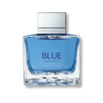 Antonio Banderas Blue Seduction Eau De Toilette 100ml blue bottle on black