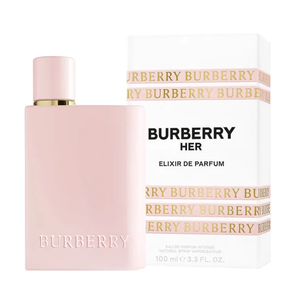 Burberry Her Elixir Eau De Parfum 100ml bottle beside its box