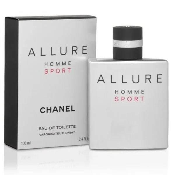 Chanel Allure Homme Sport Eau De Toilette 150ml bottle beside its box