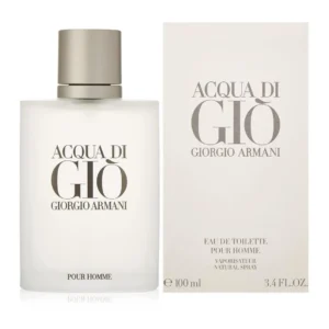 Giorgio Armani Acqua di Gio Eau De Toilette 100ml bottle beside its box