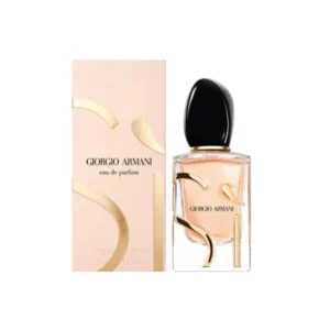 Giorgio Armani Si Eau De Parfum 100ml bottle beside its box