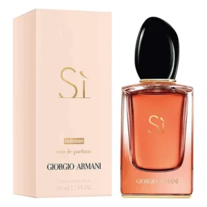 Giorgio Armani Si Intense Eau De Parfum 100ml bottle beside its box