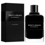 Givenchy Gentleman Eau De Parfum 100ml bottle beside its black box