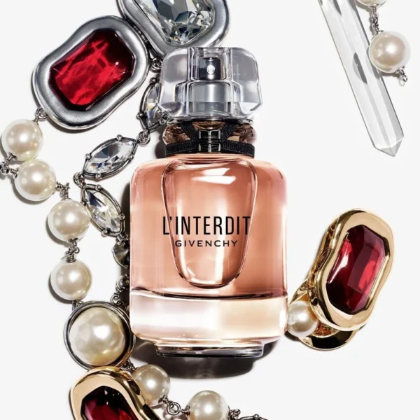 Givenchy L'Interdit Eau De Parfum 100ml bottle with pearls and jewels