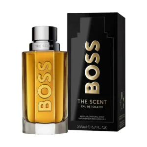 Hugo Boss Boss The Scent Eau De Toilette 100ml bottle beside its black box