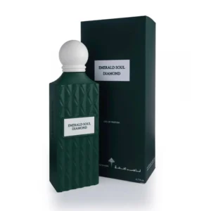 Ibraq Emerald Soul Diamond Eau De Parfum 150ml bottle beside its box