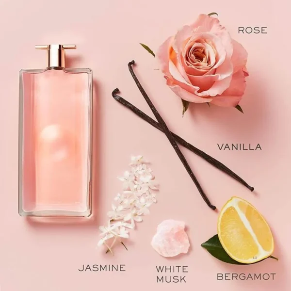 Lancôme Idole Eau De Parfum 100ml bottle with rose, vanilla, jasmine and bergamot