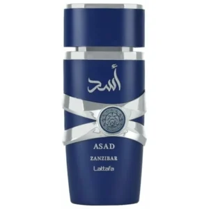 Lattafa Asad Zanzibar Eau De Parfum 100ml blue bottle