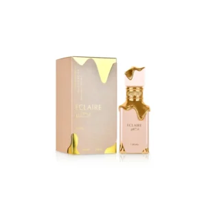 Lattafa Eclaire Eau De Parfum 100ml bottle beside its box