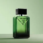 Prada Paradigme Eau De Parfum 100ml bottle on a green background