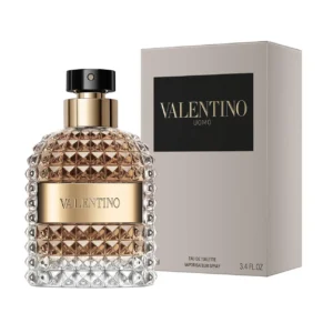 Valentino Uomo Eau De Toilette 100ml bottle beside its box